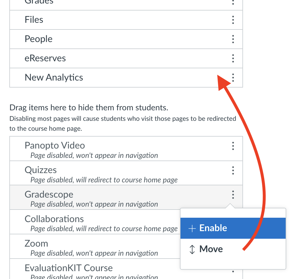 Screenshot of how to enable Gradescope in Canvas
