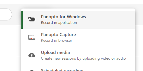 Screenshot of Launch the Panopto Desktop Client button